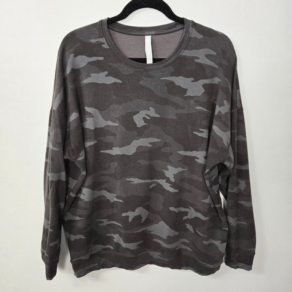 Athleta Studio to Street Camo Sweatshirt – Dark Grey/Black – Women’s L